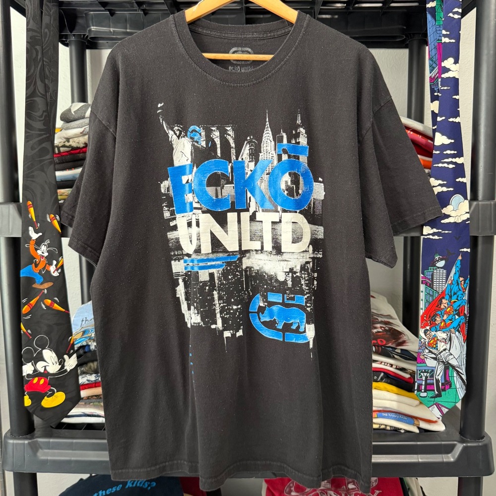 Y2K Black Ecko Unltd Rhino Graphic Tee XL
